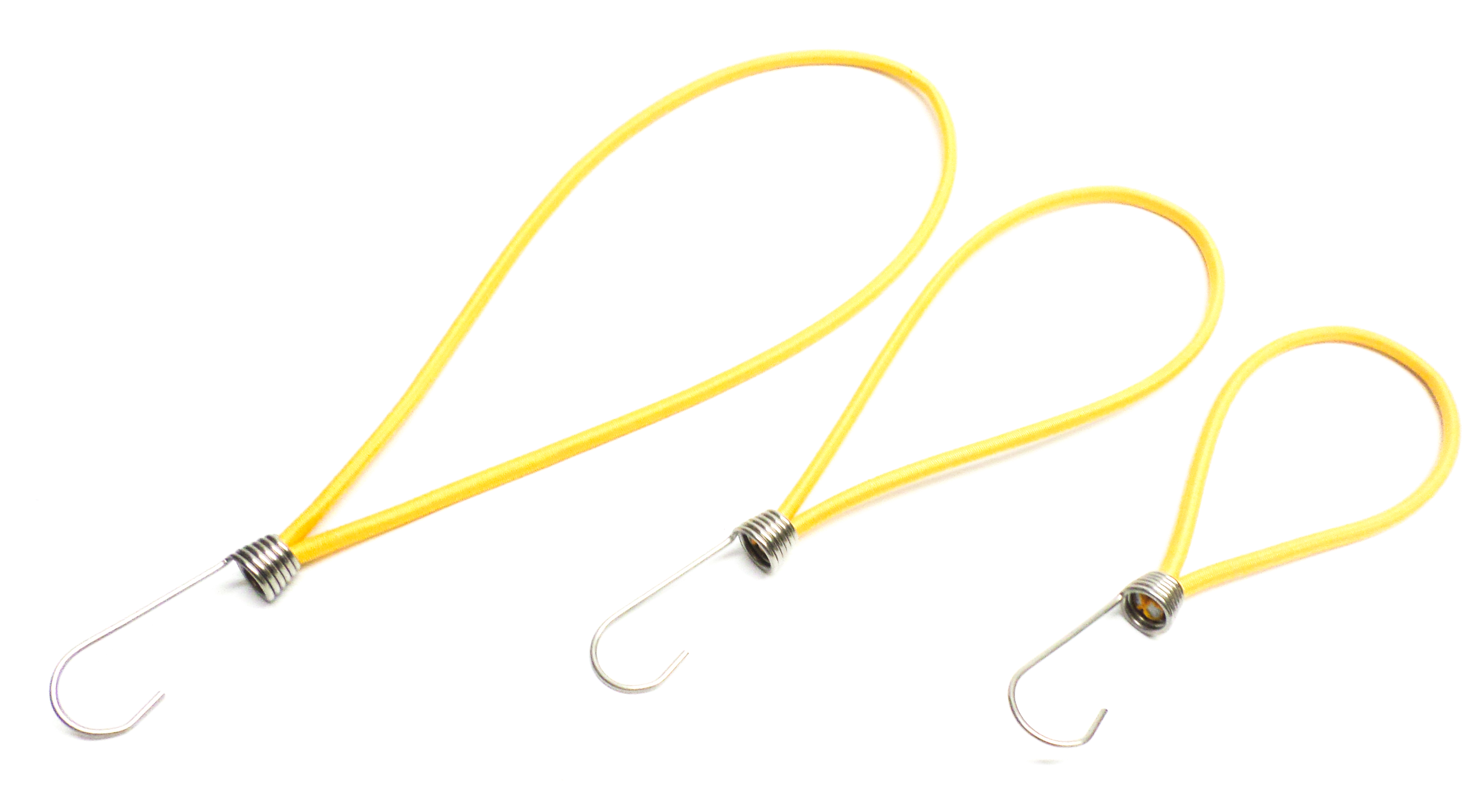 Spanrubbers 170-250mm geel met RVS haak